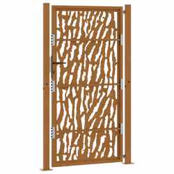 vidaXL Garden Gate 105x180 cm Weathering Steel Flame Design fence gate - weathering steel/brown, 105 x 180 cm/trace design - Additional view 6
