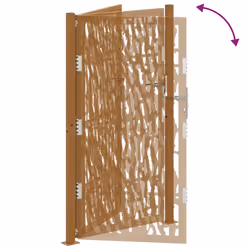 vidaXL Garden Gate 105x180 cm Weathering Steel Flame Design fence gate - weathering steel/brown, 105 x 180 cm/trace design - Additional view 7