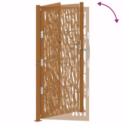 vidaXL Garden Gate 105x180 cm Weathering Steel Flame Design fence gate - weathering steel/brown, 105 x 205 cm/trace design - Additional view 7