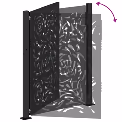 vidaXL Garden Gate 105x180 cm Weathering Steel Flame Design fence gate - steel/black, 105 x 130 cm/flame design - Additional view 6
