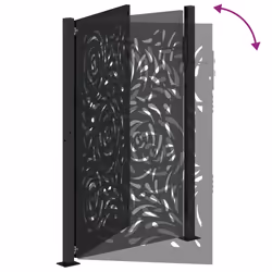 vidaXL Garden Gate 105x180 cm Weathering Steel Flame Design fence gate - steel/black, 105 x 155 cm/flame design - Additional view 6