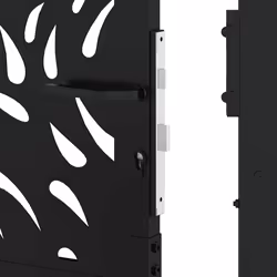 vidaXL Garden Gate 105x180 cm Weathering Steel Flame Design fence gate - steel/black, 105 x 155 cm/flame design - Additional view 7