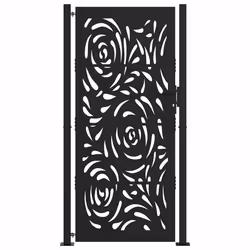 vidaXL Garden Gate 105x180 cm Weathering Steel Flame Design fence gate - steel/black, 105 x 205 cm/flame design - Additional view 2