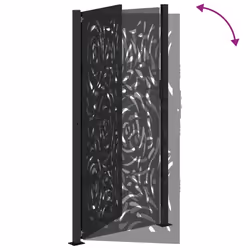 vidaXL Garden Gate 105x180 cm Weathering Steel Flame Design fence gate - steel/black, 105 x 205 cm/flame design - Additional view 6