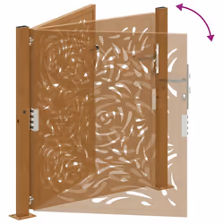 vidaXL Garden Gate 105x180 cm Weathering Steel Flame Design fence gate - weathering steel/brown, 105 x 105 cm/flame design - Additional view 7