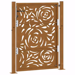 vidaXL Garden Gate 105x180 cm Weathering Steel Flame Design fence gate - weathering steel/brown, 105 x 130 cm/flame design - Additional view 6