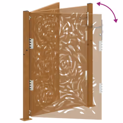 vidaXL Garden Gate 105x180 cm Weathering Steel Flame Design fence gate - weathering steel/brown, 105 x 130 cm/flame design - Additional view 7