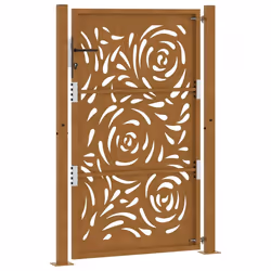 vidaXL Garden Gate 105x180 cm Weathering Steel Flame Design fence gate - weathering steel/brown, 105 x 155 cm/flame design - Additional view 6