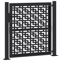 vidaXL Garden Gate 105x180 cm Weathering Steel Flame Design fence gate - steel/black, 105 x 106 cm/cross design - Additional view 5