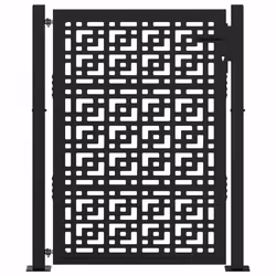 vidaXL Garden Gate 105x180 cm Weathering Steel Flame Design fence gate - steel/black, 105 x 130 cm/cross design - Additional view 2
