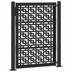vidaXL Garden Gate 105x180 cm Weathering Steel Flame Design fence gate - steel/black, 105 x 130 cm/cross design - Additional view 5