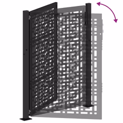 vidaXL Garden Gate 105x180 cm Weathering Steel Flame Design fence gate - steel/black, 105 x 130 cm/cross design - Additional view 6