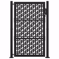 vidaXL Garden Gate 105x180 cm Weathering Steel Flame Design fence gate - steel/black, 105 x 155 cm/cross design - Additional view 2