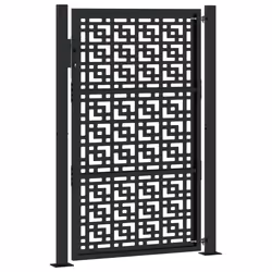vidaXL Garden Gate 105x180 cm Weathering Steel Flame Design fence gate - steel/black, 105 x 155 cm/cross design - Additional view 5