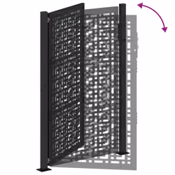 vidaXL Garden Gate 105x180 cm Weathering Steel Flame Design fence gate - steel/black, 105 x 155 cm/cross design - Additional view 6