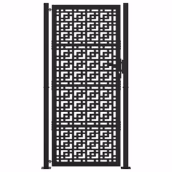 vidaXL Garden Gate 105x180 cm Weathering Steel Flame Design fence gate - steel/black, 105 x 205 cm/cross design - Additional view 2