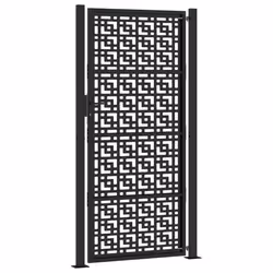 vidaXL Garden Gate 105x180 cm Weathering Steel Flame Design fence gate - steel/black, 105 x 205 cm/cross design - Additional view 5