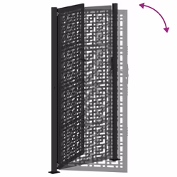 vidaXL Garden Gate 105x180 cm Weathering Steel Flame Design fence gate - steel/black, 105 x 205 cm/cross design - Additional view 6