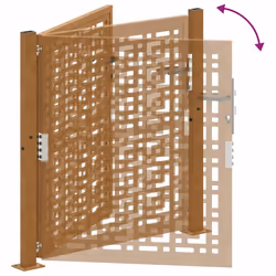 vidaXL Garden Gate 105x180 cm Weathering Steel Flame Design fence gate - weathering steel/brown, 105 x 105 cm/cross design - Additional view 7