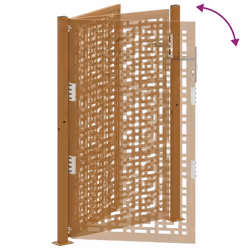 vidaXL Garden Gate 105x180 cm Weathering Steel Flame Design fence gate - weathering steel/brown, 105 x 155 cm/cross design - Additional view 7