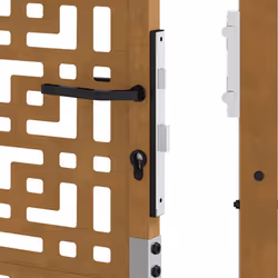 vidaXL Garden Gate 105x180 cm Weathering Steel Flame Design fence gate - weathering steel/brown, 105 x 155 cm/cross design - Additional view 9