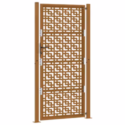 vidaXL Garden Gate 105x180 cm Weathering Steel Flame Design fence gate - weathering steel/brown, 105 x 205 cm/cross design - Additional view 6