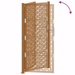 vidaXL Garden Gate 105x180 cm Weathering Steel Flame Design fence gate - weathering steel/brown, 105 x 205 cm/cross design - Additional view 7
