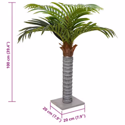 vidaXL Artificial Palm Tree 12 Leaves 150 cm Green artificial plant - 100 cm - Additional view 4