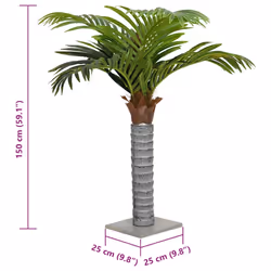 vidaXL Artificial Palm Tree 12 Leaves 150 cm Green artificial plant - 150 cm - Additional view 4