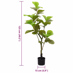 vidaXL Artificial Ficus Tree 30 Leaves 125 cm Green artificial plant - Additional view 4