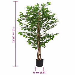 vidaXL Artificial Ficus Plant 1260 Leaves 200 cm Green artificial plant - 120 cm - Additional view 4