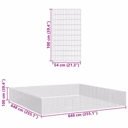 vidaXL Free Range Animal Enclosure Rabbit Cage Animal Cage Galvanised Iron - 54 x 100 cm