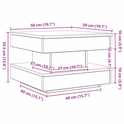 vidaXL Coffee Table 360-Degree Rotatable Hallway End Table Tea Side Table - white, 50 x 50 x 34.5 cm - Additional view 9