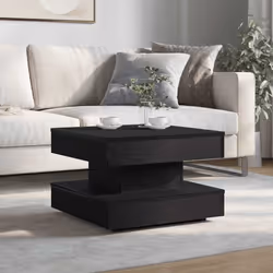 vidaXL Coffee Table 360-Degree Rotatable Hallway End Table Tea Side Table - black, 50 x 50 x 34.5 cm - Additional view 2