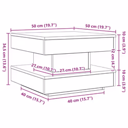 vidaXL Coffee Table 360-Degree Rotatable Hallway End Table Tea Side Table - black, 50 x 50 x 34.5 cm - Additional view 3