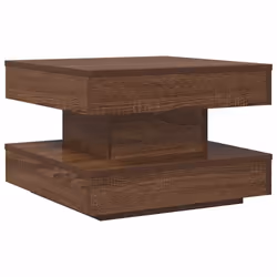vidaXL Coffee Table 360-Degree Rotatable Hallway End Table Tea Side Table - brown oak, 50 x 50 x 34.5 cm