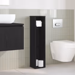 vidaXL Bathroom Cabinet with Roll Holder Storage Unit Vanity Unit - black - Additional view 2