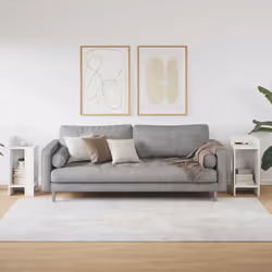 vidaXL Side Tables with Shelf Hallway Tea End Table Centre Accent Sofa Table - white, 2 pcs