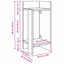 vidaXL Side Tables with Shelf Hallway Tea End Table Centre Accent Sofa Table - white, 2 pcs