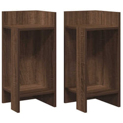 vidaXL Side Tables with Shelf Hallway Tea End Table Centre Accent Sofa Table - brown oak, 2 pcs