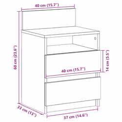 vidaXL Bedside Cabinets with 2 Drawers Nightstand Bed Side Table Side Cabinet - white, 2 pcs