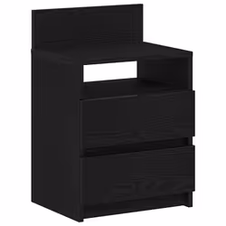 vidaXL Bedside Cabinets with 2 Drawers Nightstand Bed Side Table Side Cabinet - black, 1 pcs