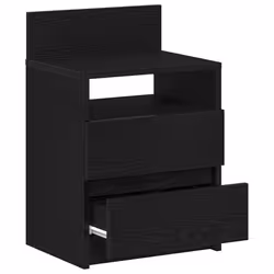 vidaXL Bedside Cabinets with 2 Drawers Nightstand Bed Side Table Side Cabinet - black, 1 pcs