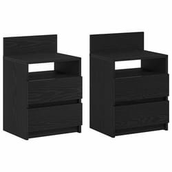 vidaXL Bedside Cabinets with 2 Drawers Nightstand Bed Side Table Side Cabinet - black, 2 pcs