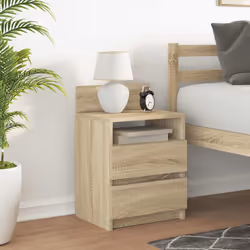 vidaXL Bedside Cabinets with 2 Drawers Nightstand Bed Side Table Side Cabinet - sonoma oak, 1 pcs