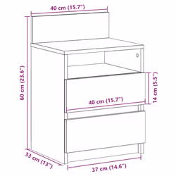 vidaXL Bedside Cabinets with 2 Drawers Nightstand Bed Side Table Side Cabinet - sonoma oak, 2 pcs