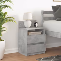 vidaXL Bedside Cabinets with 2 Drawers Nightstand Bed Side Table Side Cabinet - concrete grey, 1 pcs