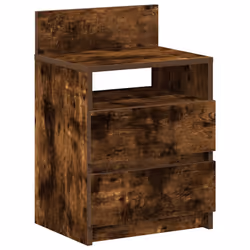 vidaXL Bedside Cabinets with 2 Drawers Nightstand Bed Side Table Side Cabinet - smoked oak, 1 pcs