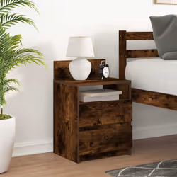 vidaXL Bedside Cabinets with 2 Drawers Nightstand Bed Side Table Side Cabinet - smoked oak, 1 pcs