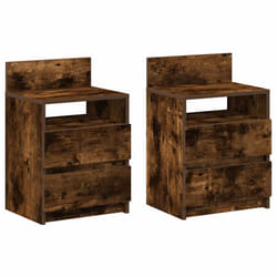 vidaXL Bedside Cabinets with 2 Drawers Nightstand Bed Side Table Side Cabinet - smoked oak, 2 pcs